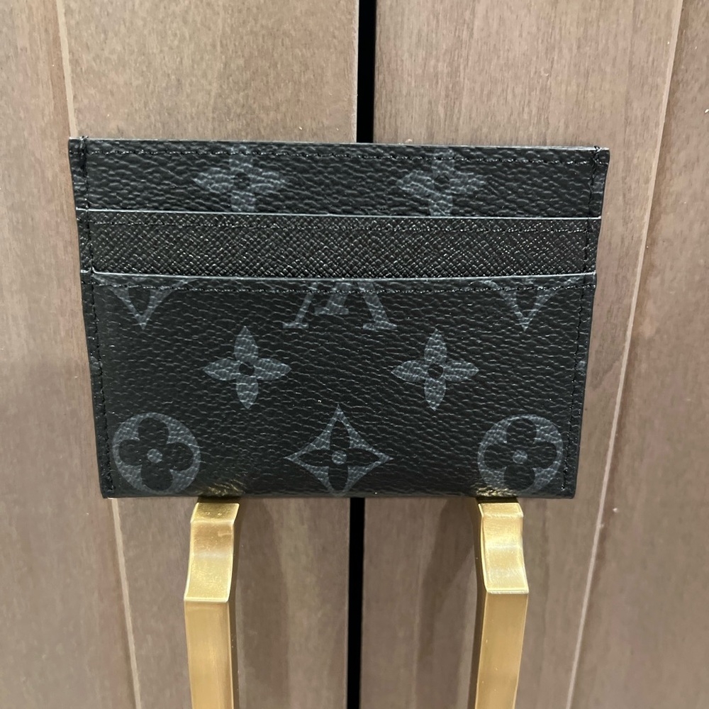 Louis Vuitton Black and Gray Monogram Card Holder